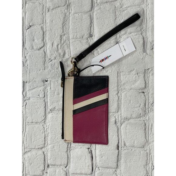 THACKER Amber Anthropologie Maroon Black Credit Card Coin Purse NWT SOLD OUT $68 - Picture 10 of 11